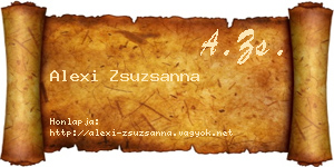 Alexi Zsuzsanna névjegykártya